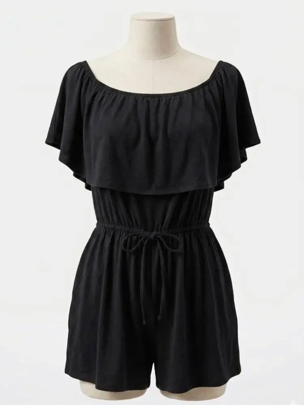 OLD NAVY Black Off-The-Shoulder Romper – Size Medium
